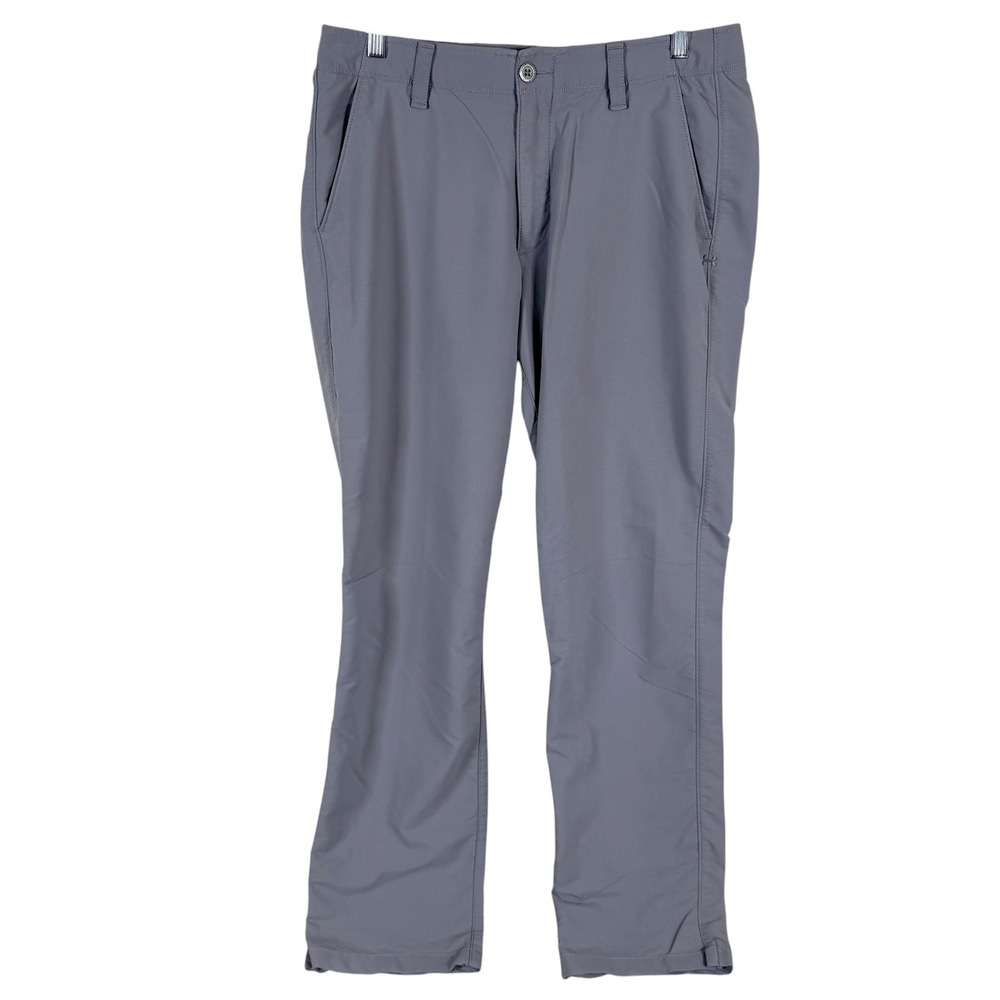 Under Armour Golf Pants Mens 34x32 Gray Loose Fit Performance Flat Front
